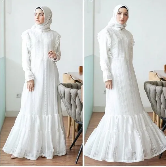 Custom factory Muslim Long lace evening Dress Women abaya 2018 dubai