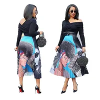 

Hot Selling 2019 Women Long African Skirts Pleated Skirt