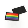 Sew On Washable Tags Custom 2D Embossed Colorful Rainbow Small Mini PVC Rubber Patches for Bags