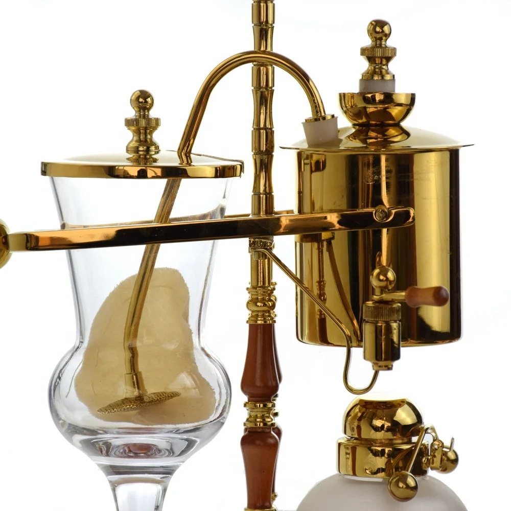 
Ecocoffee Kitchen Accessories Belgian Belgium Gloden Color Luxury Royal Family Balance Syphon Siphon Coffee Maker 