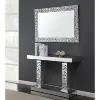 Hot Sale Bridge Shape Hallway Sparkle Mirrored Console Table with Mirror
