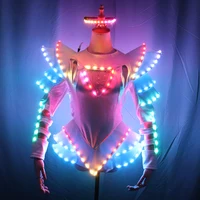 

Led stage clothes luminous costume robot suits led clothing light suits led costume for dance performance wear