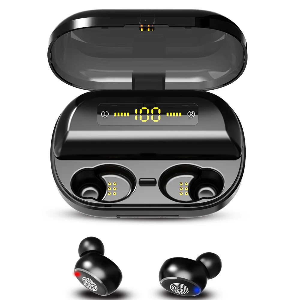 

True Wireless Headphones Bluetooth 5.0 TWS in-Ear Earbuds Mini Headset 4H Playtime 3D Stereo Sound Sport Earpiece