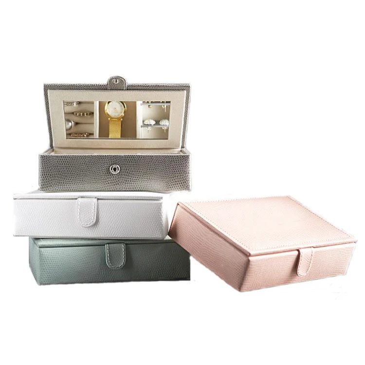 

portable design pu leather jewellery holder case jewellery box, Grey