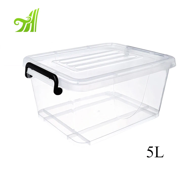 

Wholesale large capacity transparent plastic storage boxes container with lid