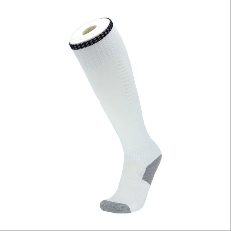 

Hot Sale Training Football Socks, White Soccer Socks With Black Side