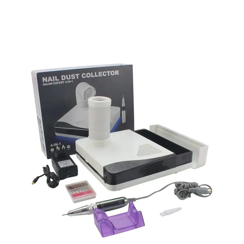 

2019 newest 3 in 1 nail drill 29000 rpm vacuum suction nail dust collector for nail drill with table lights