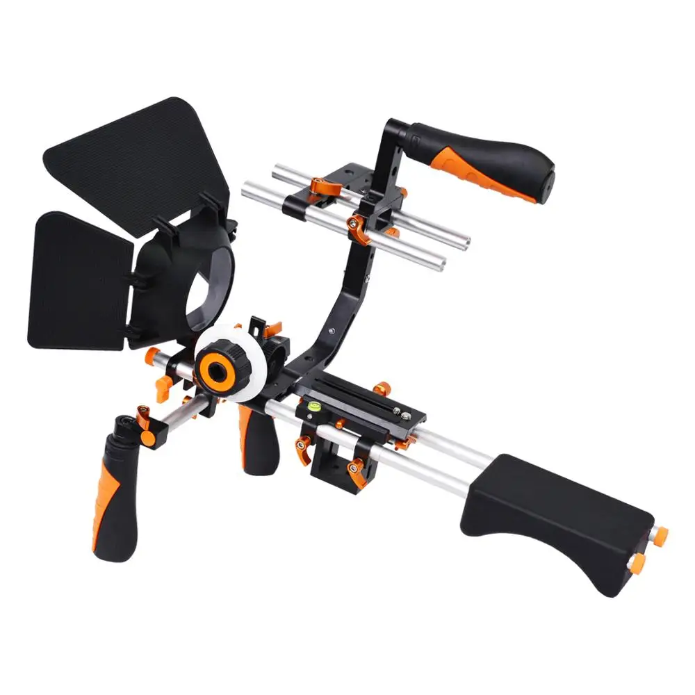 

YELANGU D230 Shooting Bracket With Matte Box And Follow Focus For DSLR/Video Cameras-Orange, Black red green orange