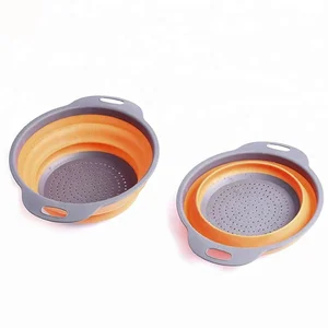 Image of Collapsible Colander Basket Strainer Fruit Drain Basket