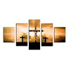 jesus and cross canvas painting HD spray prints 5 panel poster wall art cuadros large painting on canvas yiwu wholesale