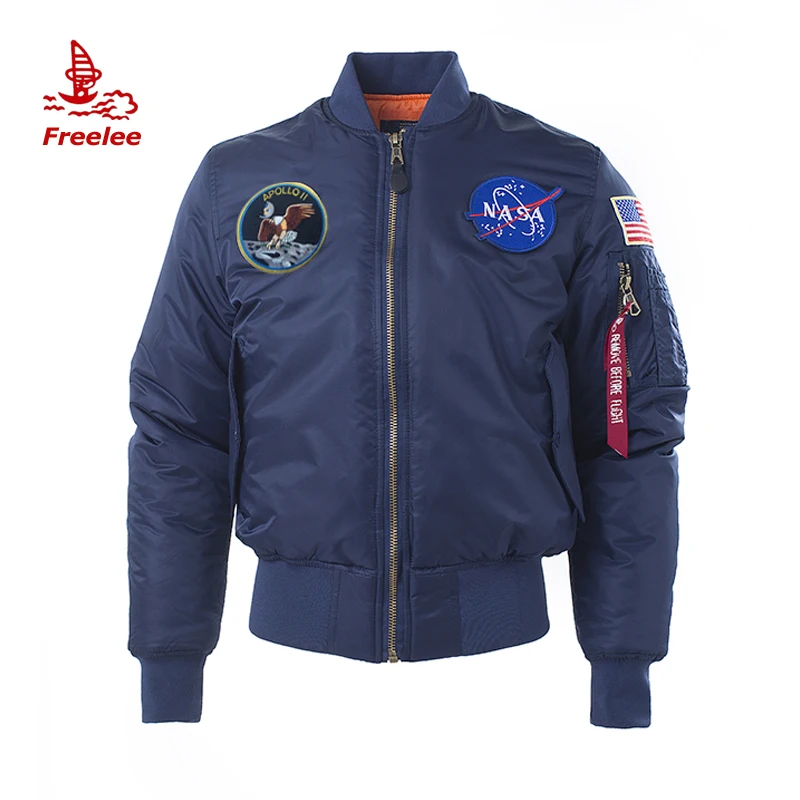 Hot Sell apollo patched nasa bomber flight jacket for men