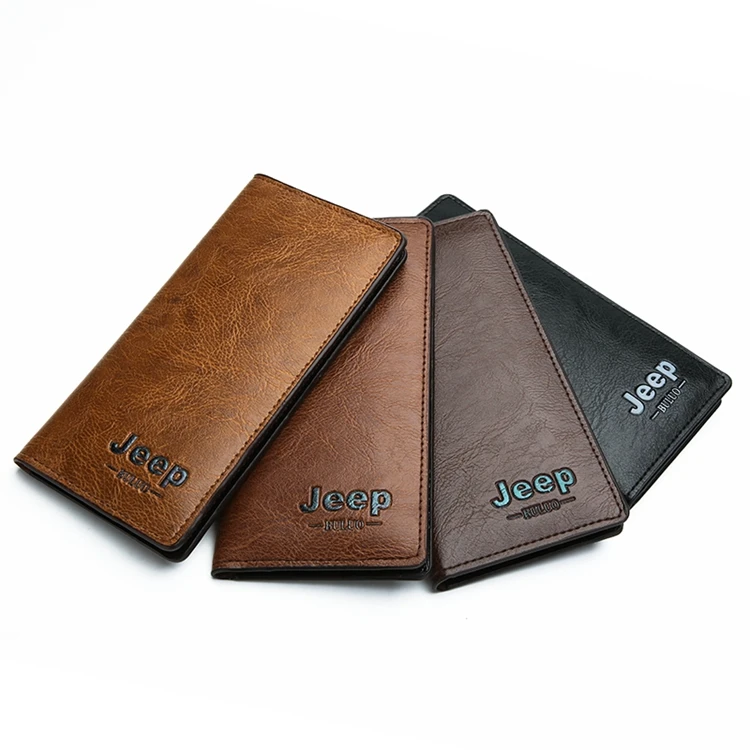 
Best selling cheap Classic Long customized casual style man slim wallets vintage PU purse can accept customized logo 