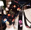 Applicable Blu-ray for Apple x Mobile Shell Silicone 6s Soft Case 7plus Lanyard for iphone max Rose Sakura Set