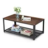 Antique style cheap living room furniture low height mdf wood industrial coffee table