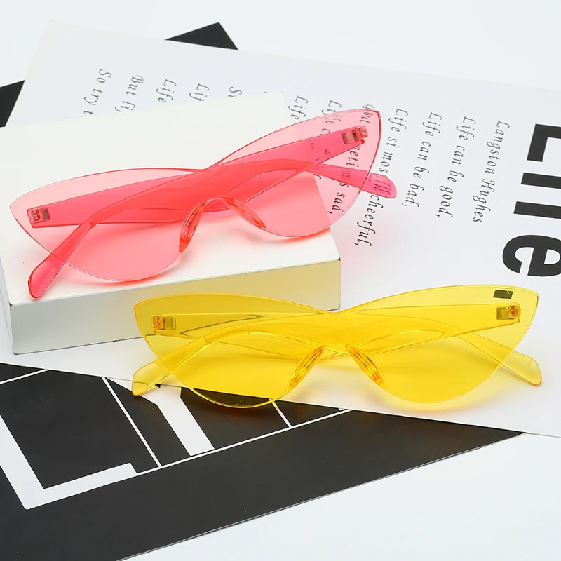 

online celebrity cat eye fashionable candy colored transparent sunglasses for man and women, 7colors