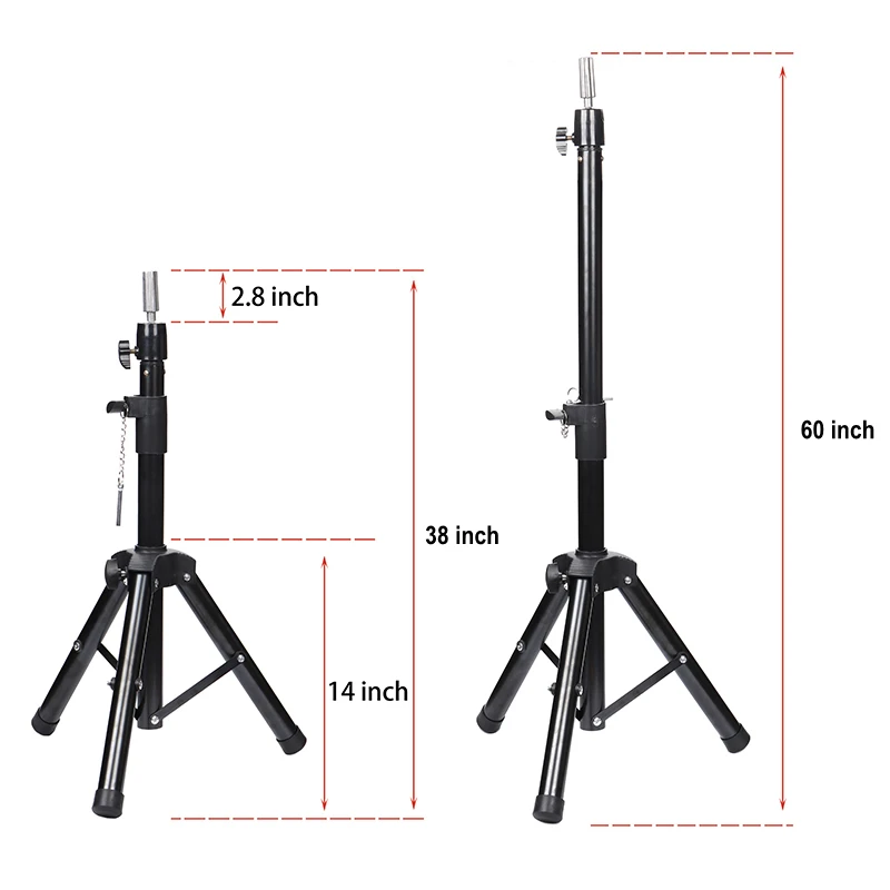 
Wig Stand Adjustable Canvas Block Head Tripod Cosmetology Training Doll Head Stand Mannequin Head Tripod Stand (with Carry Bag) 