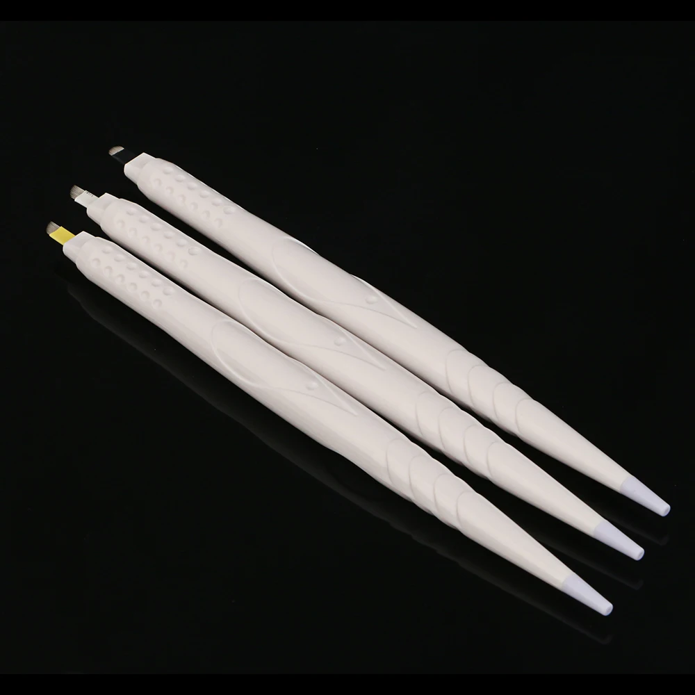 

Dual Heads Disposable Microblading Manual Pen Curve Shading Blade, White