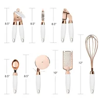 

7 Pc Kitchen Gadget Set Copper Coated Stainless Steel tools with Soft Touch Nylon handle