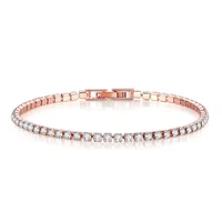 

Cheap Price Luxury Elegant Women 18k Rose Gold Plated Copper Alloy Jewelry CZ Stone Micro Pave Tennis Bracelet KC128-M