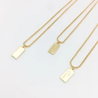 

Womens Personalized Custom Initial Gold Bar Pendant Necklace