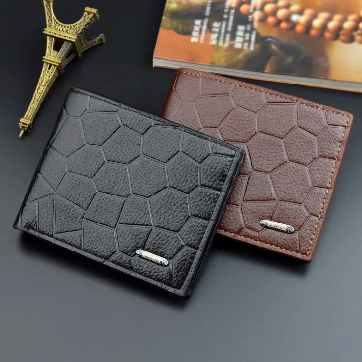 

Men's Short Wallet Stone Pattern Men's Soft Wallet Supply Spot Wholesale Genuine Leather Wallet For Men, As shown