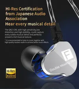 QKZ CK9 Stereo Ear Earphones Mic Ear hook Design
