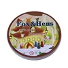 Diameter 13cm Iron box funny fox&hens magnetic board game wholesale children travel mini board game