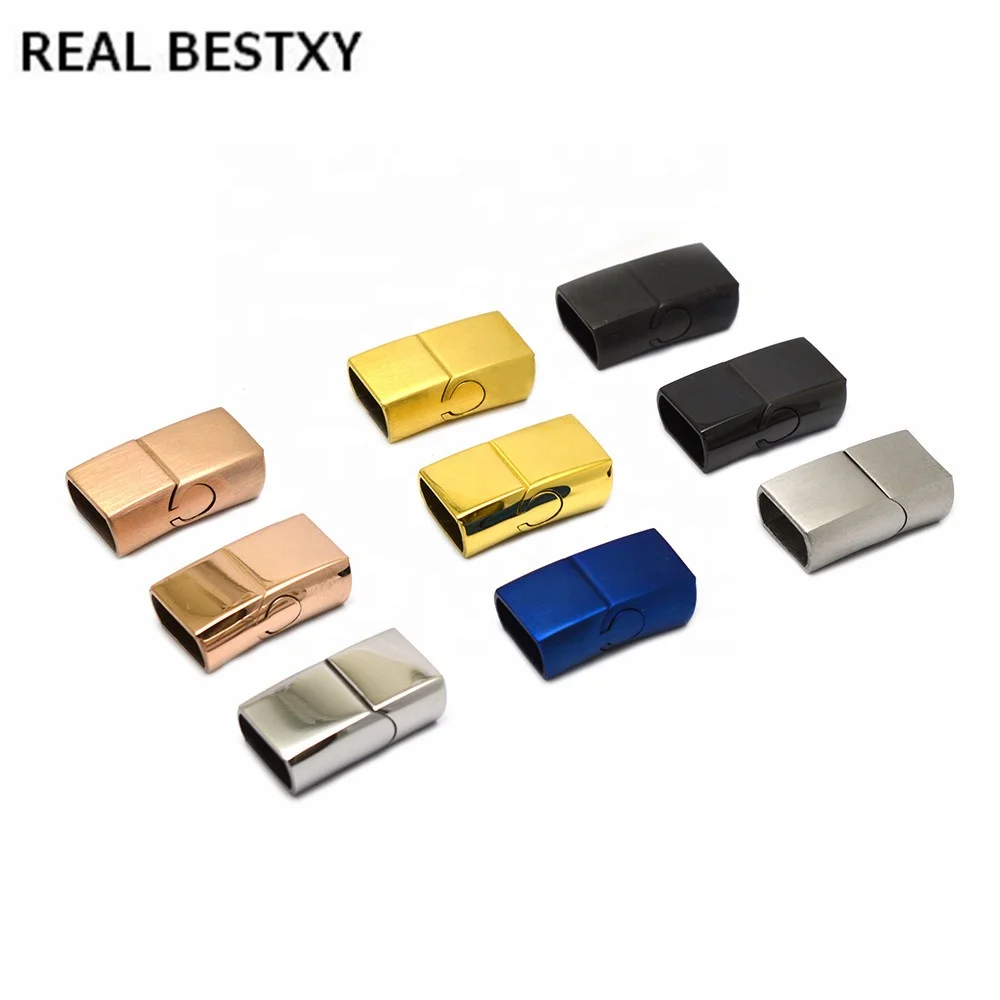 

custom logo, hole size:11.2*6.2mm new fashion jewelry clasps strong stainless magnetic clasp for flat leather cord bracelet, As in picture or other colors customized