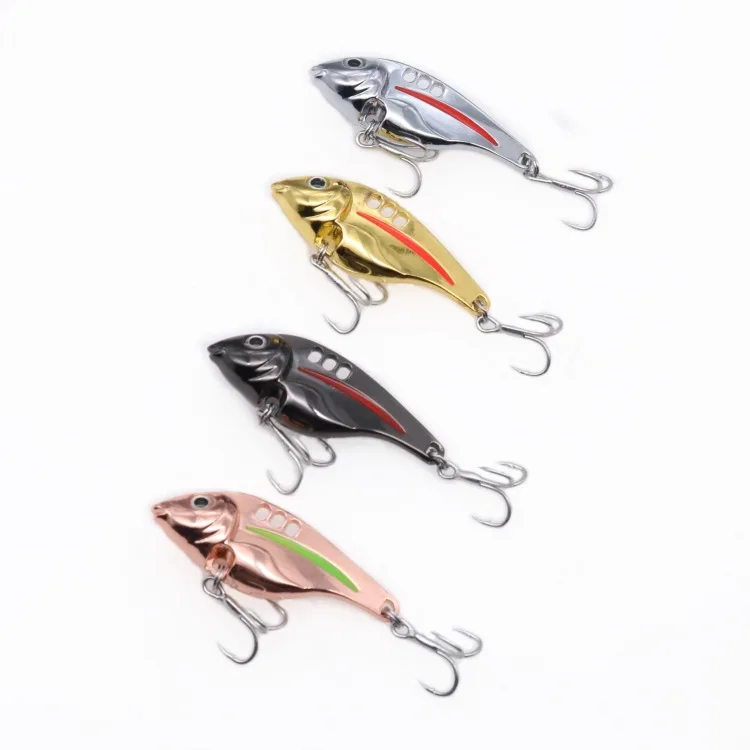 

1Pcs 10g 15g 20g Metal Spoon Wobbler Fishing Lure Bass Treble With 3 Hooks VIB Lead Fish Artificial bait Fishing Crank Bait lure, See pictures