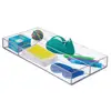 Save space custom clear acrylic office desk organizer plexiglass divided storage case