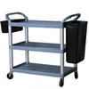 Hotel multi-purpose three-story trolley moving large dining catr with silent wheels closed bowl dining cart shelf service cart
