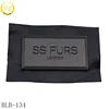 Manufacturer made black fabric label badge gunmetal metal logo bag leather patch