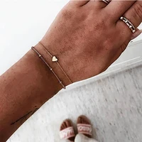 

new cheap alloy simple female personality heart love set chain bracelet