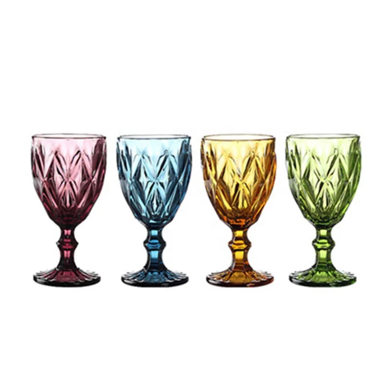 

Fancy Wedding Colored Thick Stem Water/Wine Glass Goblets