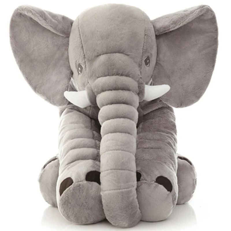 

Free Shipping  Elephant Plush Toys Animal Skin With Zip Unfilling Super Soft Fabric Cute Doll for Kids Present Niuniu Daddy, Gray