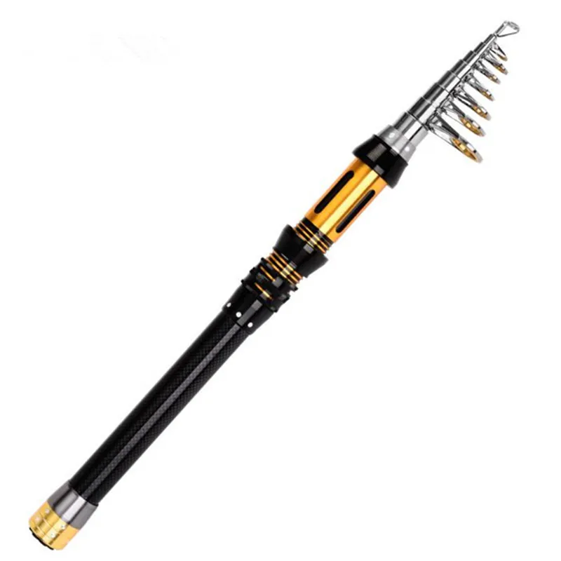 

Fishing Rod High Carbon Spinning Pesca 1.5M -3.0M Power Telescopic Rock Rod Carp Feeder Spinning Rod 27869, Black