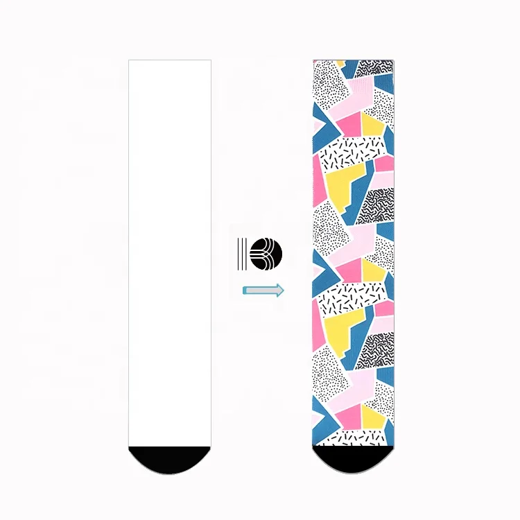 

According To Your Request Customized Patterns White Printed Socks Sublimation Blank Socks, Custom color