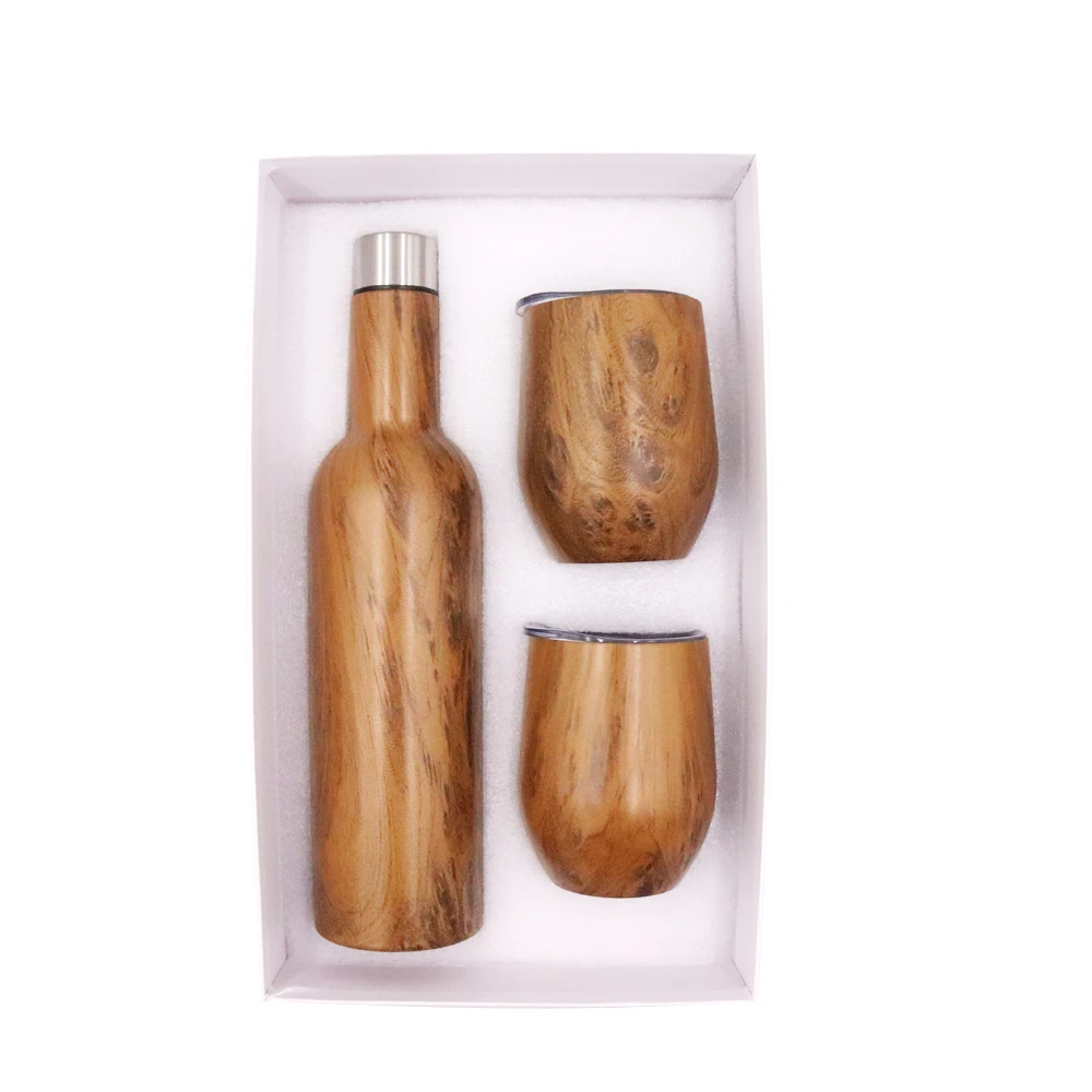 

2019 Amazon hot selling tumbler set stainless steel insulated one bottle and two cup, Accept customized color