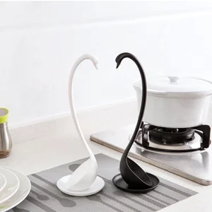 Image of Long Handled Swan Ladle Soup Spoon Swan Shaped Kitchen Plastic Spoon Tableware Dinnerware Kitchen Cooking Accessories Tools