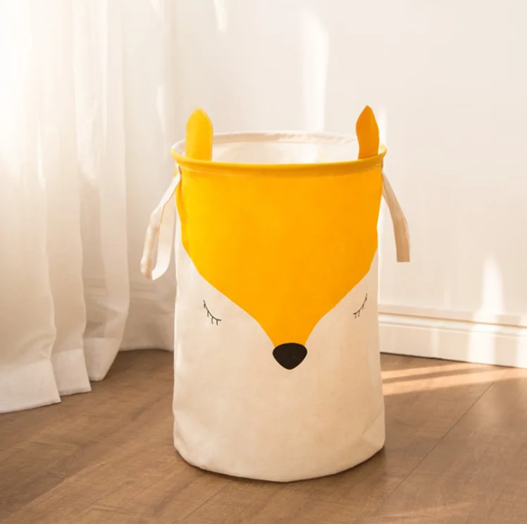 

Nordic Children Animal Shape Cloth Baskets Storage Toys, Fox pattern