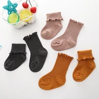 

Wholesale Breathable Cute Ribbed Infant Baby Socks Colorful Cotton Kids Ruffle Socks