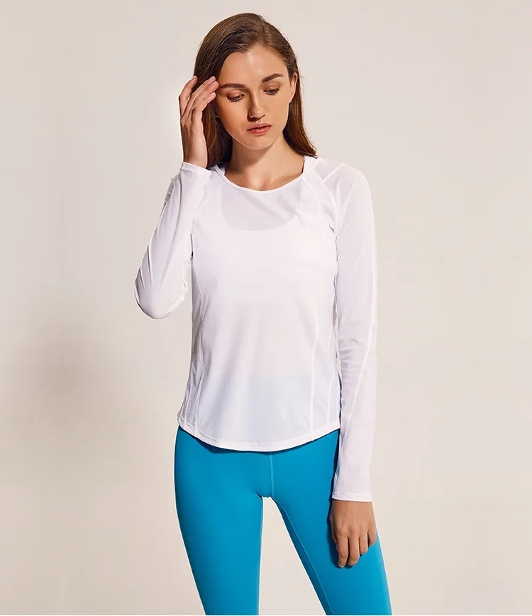 

Women Long Sleeve Yoga Top Fitness Tshirts, More than 70 colors available