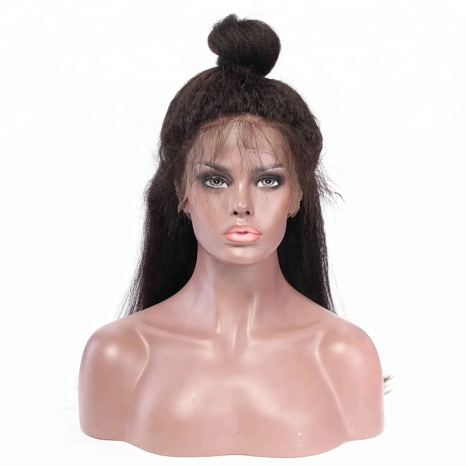 

Yvonne kinky straight overnight delivery lace wigs, Natural color #1b