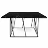Model black square marble top gold stainless steeltable living room furniture coffee table