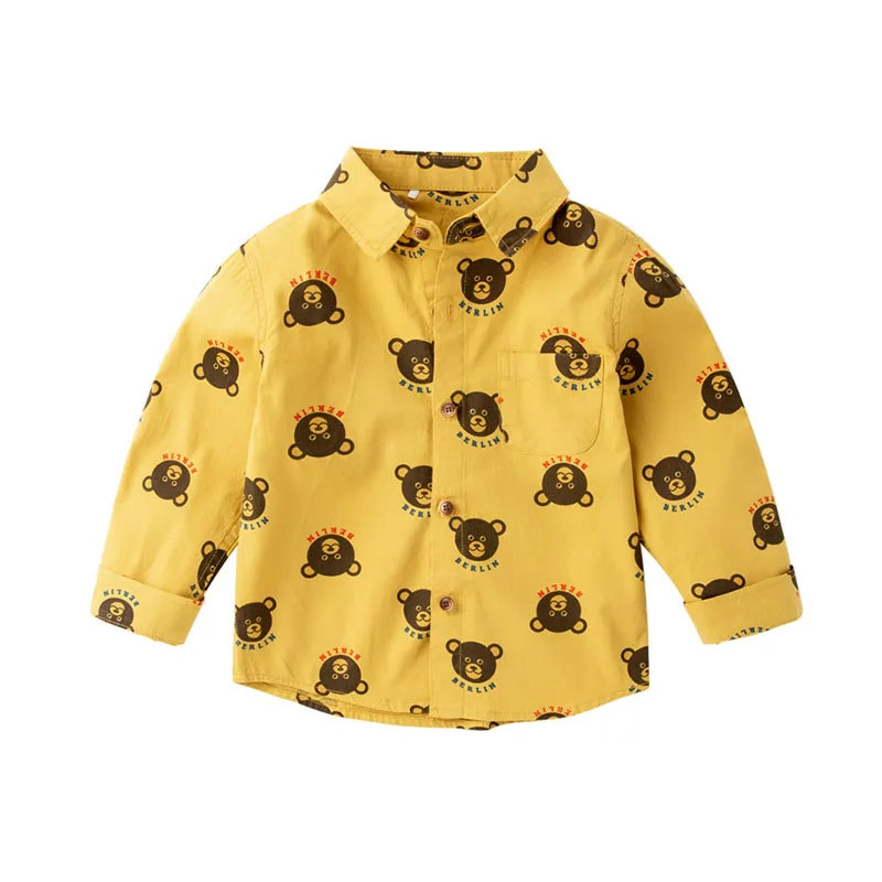 
Children fashion spring cartoon bear long sleeve kids cotton breathable baby shirt clothes alsy249 