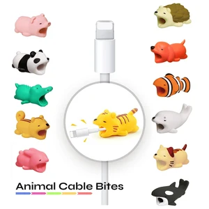 animal bite usb phone cable protector for iphone apple charger cable protector animal