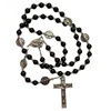 Exquisite Crucifix Jesus Christ Obsidian religious rosary
