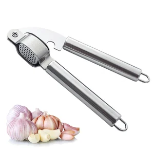 High Quality 304 Multi Functional Kitchen Accessories Manual Stainless Steel Garlic Press