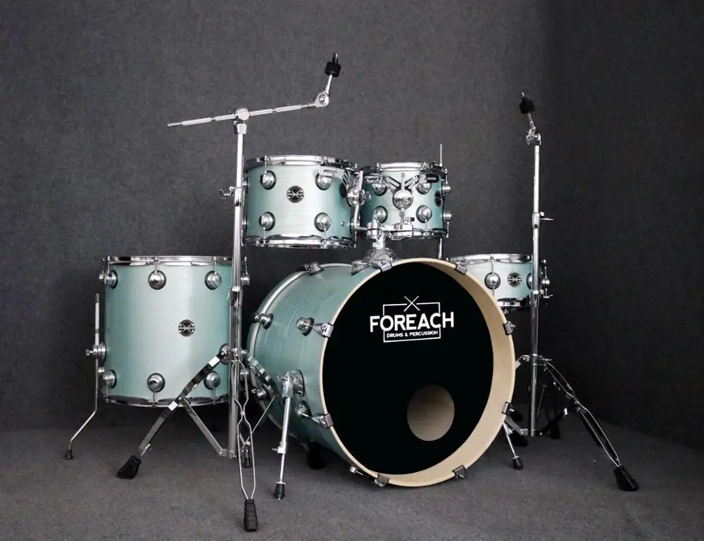
Hot Sale FOREACH Wrapped Acoustic Drum Set Drum Kit 