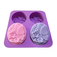 

High quality 4 cavity silicone butterfly and flower soap mold 3d soap mold handmade